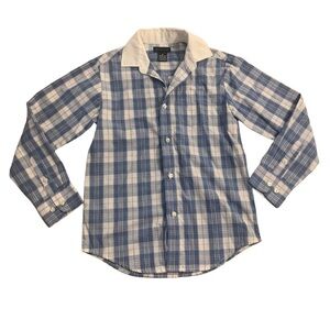 Sean John | Long Sleeve Button Down Shirt Size Large 10 Regular Plaid Blue